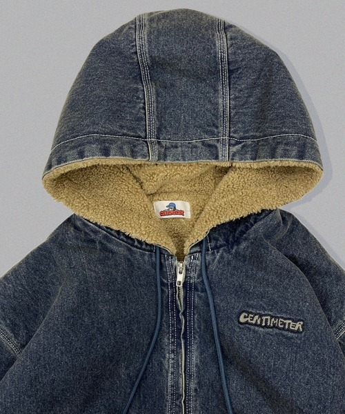 centimeter(センチメーター)の「CMT ruler boa denim hooded jacket(デニムジャケット・メンズ・インディゴブルー/ダークブラウン系/ブラック・MEDIUM/LARGE/X-LARGE)」の18枚目の写真