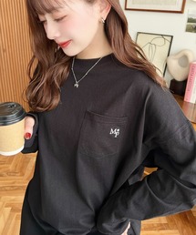 Tシャツ/カットソー（ブラック/黒色系・ロング丈）ファッション