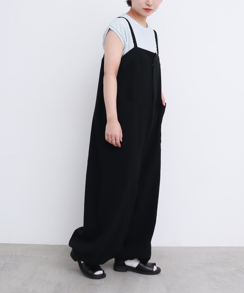 アトリエドゥサボン ●C/タイプライターギンガム　オーバーオール 試着対象】DUNGAREESオーバーオールパンツ/デニム セットアップ対応
