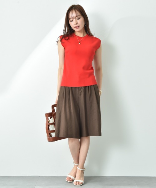 INTERPLANET（インタープラネット）の「【マシーンウォッシャブル・ＵＶ・接触冷感】フレンチスリーブプルオーバー（ニット/セーター・レディース・ブルー/オフホワイト/ブラック/レッド・FREE）」の22枚目の写真