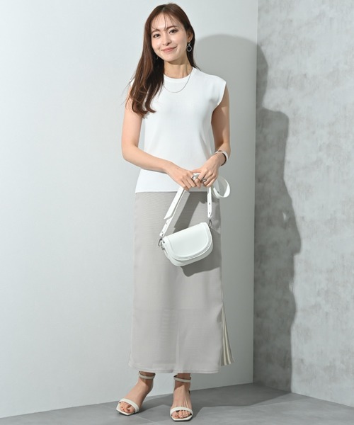 INTERPLANET（インタープラネット）の「【マシーンウォッシャブル・ＵＶ・接触冷感】フレンチスリーブプルオーバー（ニット/セーター・レディース・ブルー/オフホワイト/ブラック/レッド・FREE）」の9枚目の写真