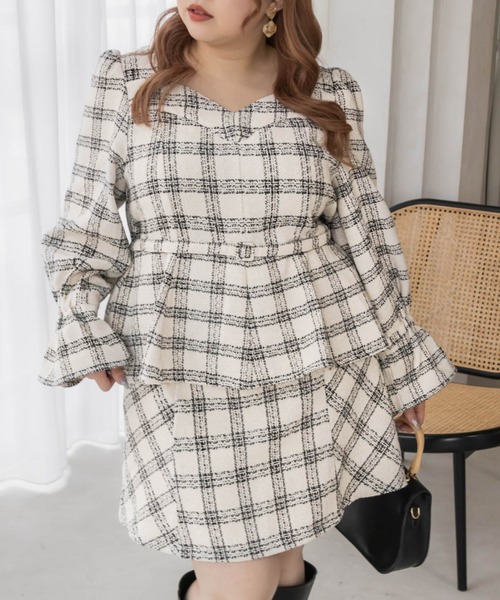 ツイードペプラムブラウス（シャツ/ブラウス）｜CLETTE（クレット） 6,710円