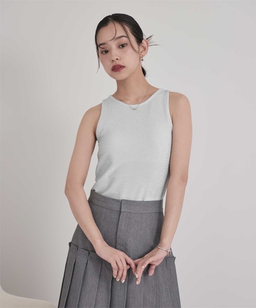 miette（ミエット）の「カップ付きラメアメスリタンクトップ（タンクトップ・レディース・ブラウン/シルバー/ブラック・FREE）」の19枚目の写真