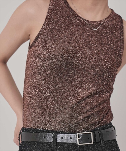 miette（ミエット）の「カップ付きラメアメスリタンクトップ（タンクトップ・レディース・ブラウン/シルバー/ブラック・FREE）」の14枚目の写真