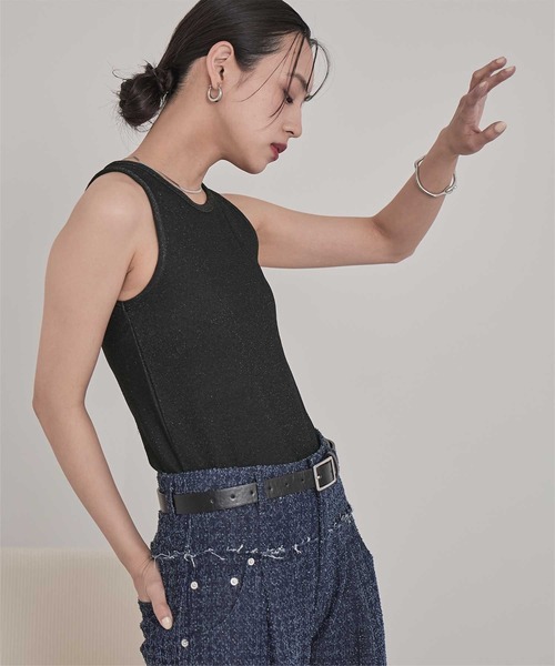 miette（ミエット）の「カップ付きラメアメスリタンクトップ（タンクトップ・レディース・ブラウン/シルバー/ブラック・FREE）」の10枚目の写真