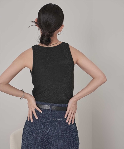 miette（ミエット）の「カップ付きラメアメスリタンクトップ（タンクトップ・レディース・ブラウン/シルバー/ブラック・FREE）」の11枚目の写真