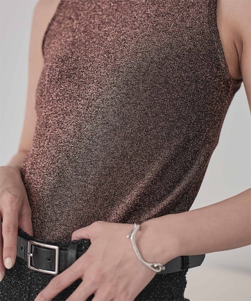 miette（ミエット）の「カップ付きラメアメスリタンクトップ（タンクトップ・レディース・ブラウン/シルバー/ブラック・FREE）」の16枚目の写真