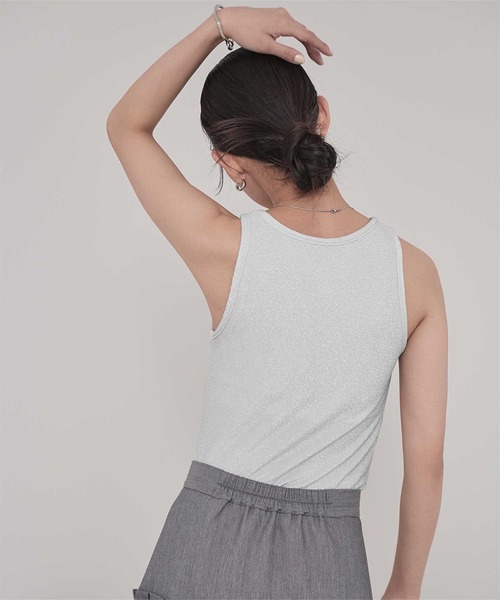 miette（ミエット）の「カップ付きラメアメスリタンクトップ（タンクトップ・レディース・ブラウン/シルバー/ブラック・FREE）」の20枚目の写真