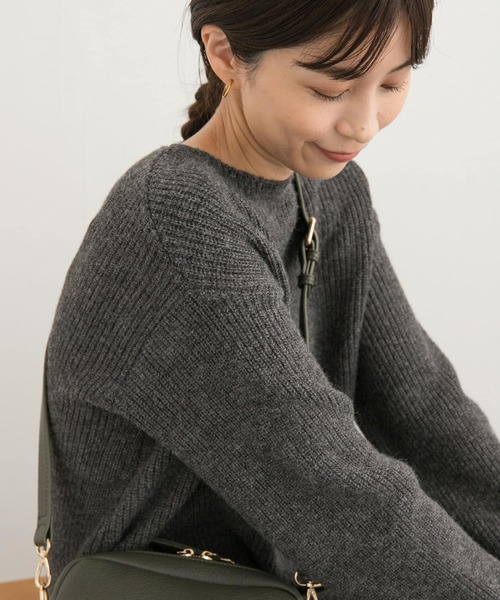 URBAN RESEARCH DOORS（アーバンリサーチドアーズ）の「畦ミディ丈ニットワンピース（ワンピース・レディース・マスタード/チャコールグレー/グレー系その他・MEDIUM）」の12枚目の写真