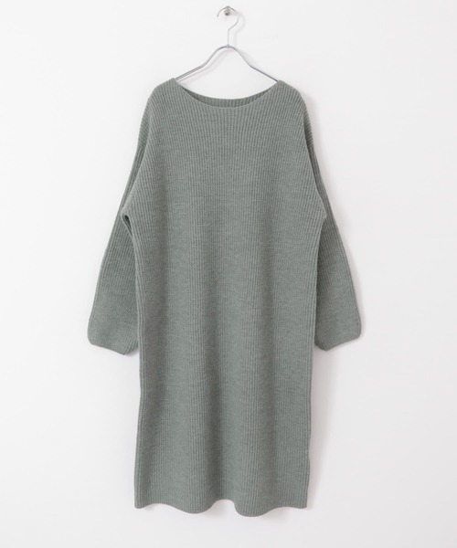 URBAN RESEARCH DOORS（アーバンリサーチドアーズ）の「畦ミディ丈ニットワンピース（ワンピース・レディース・マスタード/チャコールグレー/グレー系その他・MEDIUM）」の22枚目の写真