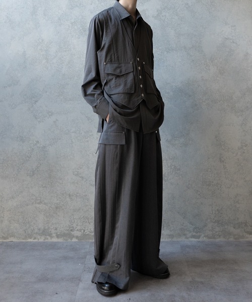 PHILTHEORY（フィルセオリー）の「Vest layered shirts/ベストレイヤードシャツ（シャツ/ブラウス・メンズ・ブラック/グレー・3/2/1）」の21枚目の写真