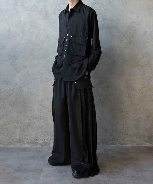 PHILTHEORY（フィルセオリー）の「Vest layered shirts/ベストレイヤードシャツ（シャツ/ブラウス・メンズ・ブラック/グレー・3/2/1）」の13枚目の写真