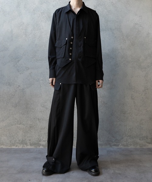 PHILTHEORY（フィルセオリー）の「Vest layered shirts/ベストレイヤードシャツ（シャツ/ブラウス・メンズ・ブラック/グレー・3/2/1）」の14枚目の写真