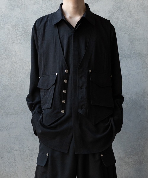 セール】Vest layered shirts/ベストレイヤードシャツ（シャツ