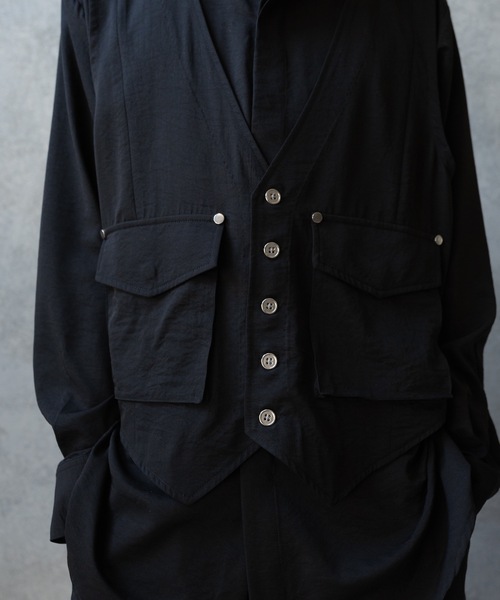 PHILTHEORY（フィルセオリー）の「Vest layered shirts/ベストレイヤードシャツ（シャツ/ブラウス・メンズ・ブラック/グレー・3/2/1）」の6枚目の写真