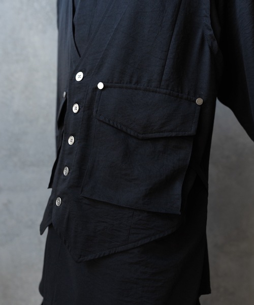 PHILTHEORY（フィルセオリー）の「Vest layered shirts/ベストレイヤードシャツ（シャツ/ブラウス・メンズ・ブラック/グレー・3/2/1）」の7枚目の写真