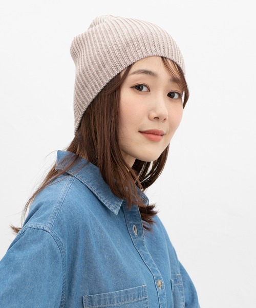 Honeys(ハニーズ)の「ニットビーニー(ニットキャップ/ビーニー・レディース・スミクロ/ピンク/ブラック/グレー・FREE)」の11枚目の写真
