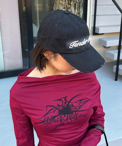 MEMECLE / メメクル 】Y2K 迷彩 ストリートダメージキャップ（キャップ