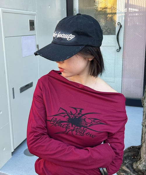 MEMECLE(メメクル)の「【 MEMECLE / メメクル 】Y2K 迷彩 ストリートダメージキャップ(キャップ・レディース・ブラック/ピンク系その他/その他/ベージュ/ネイビー/ピンク・FREE)」の15枚目の写真