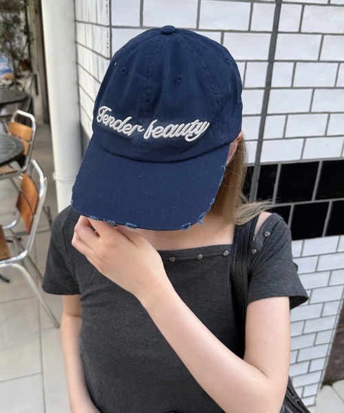 MEMECLE(メメクル)の「【 MEMECLE / メメクル 】Y2K 迷彩 ストリートダメージキャップ(キャップ・レディース・ブラック/ピンク系その他/その他/ベージュ/ネイビー/ピンク・FREE)」の21枚目の写真