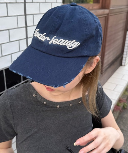 MEMECLE(メメクル)の「【 MEMECLE / メメクル 】Y2K 迷彩 ストリートダメージキャップ(キャップ・レディース・ブラック/ピンク系その他/その他/ベージュ/ネイビー/ピンク・FREE)」の22枚目の写真