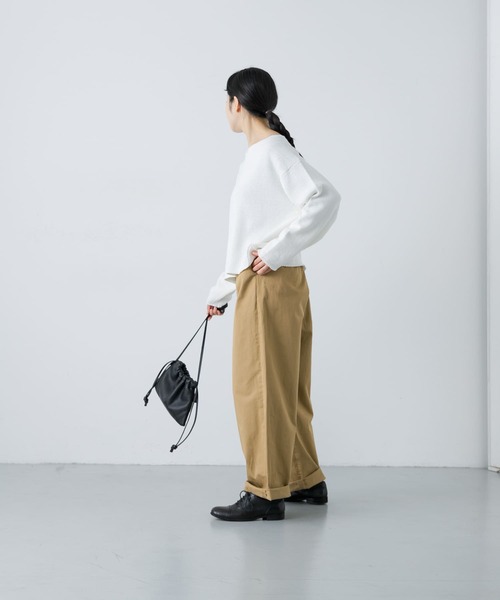 45R ジョッパン ブラウン クロップド チノパン　ユニセックス ラムチョップ｜チノパン｜ユニセックス｜グラニフ(graniph)公式