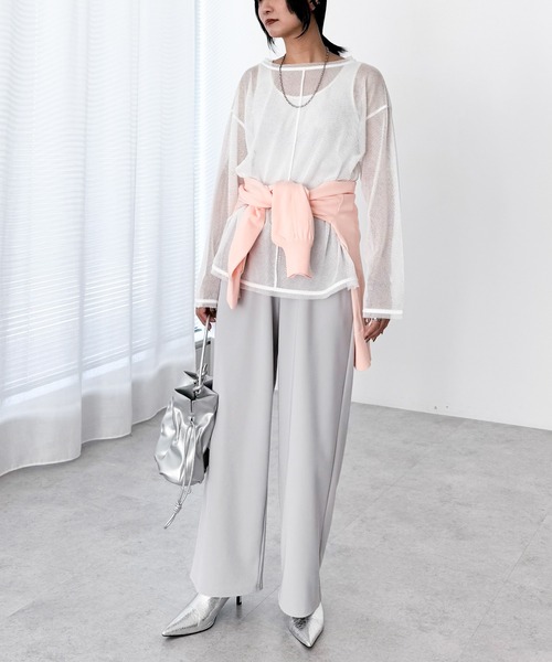 Green　Parks（グリーンパークス）の「カラーイージーパンツ（その他パンツ・レディース・グリーン/レッド/ライトグレー/ブラック/ホワイト系その他2・FREE）」の14枚目の写真