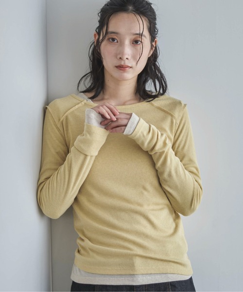 feepur(フェピュール)の「アウトロックスラブロンTee(Tシャツ/カットソー・レディース・ベージュ/イエロー/アイボリー/チャコールグレー・MEDIUM)」の4枚目の写真