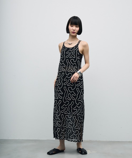 刺繍キャミワンピース FREAK'S STORE ワンピース インド 幾何学刺繍 キャミワンピース