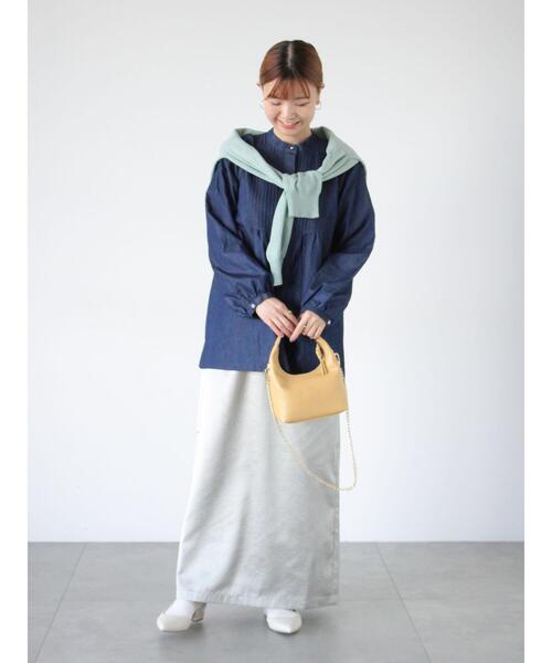 Lugnoncure(ルノンキュール)の「ピンタックデニムブラウス(シャツ/ブラウス・レディース・サックスブルー/ネイビー・F)」の7枚目の写真