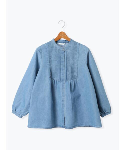 Lugnoncure(ルノンキュール)の「ピンタックデニムブラウス(シャツ/ブラウス・レディース・サックスブルー/ネイビー・F)」の10枚目の写真