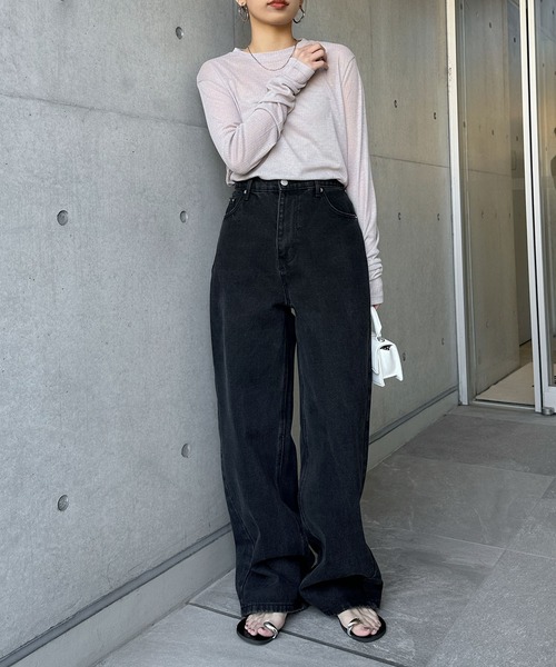 evernavy（エバーネイビー）の「《新サイズ追加/5サイズ展開》カーブデニムパンツ【S/SP/M/L/XL】（デニムパンツ・レディース・ブルー系その他/ブラック系/ブルー系・L/M/S/XL/SP）」の11枚目の写真