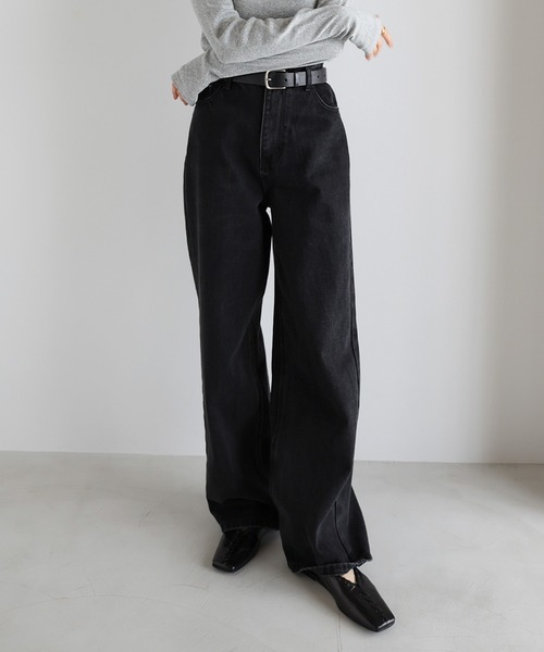 新品タグ付 パシオーネ カフネ デニム カーブパンツ ブラック Lサイズ 新品タグ付 パシオーネ カフネ デニム カーブパンツ ブラック Lサイズ