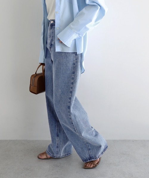 evernavy（エバーネイビー）の「《新サイズ追加/5サイズ展開》カーブデニムパンツ【S/SP/M/L/XL】（デニムパンツ・レディース・ブルー系その他/ブラック系/ブルー系・L/M/S/XL/SP）」の8枚目の写真