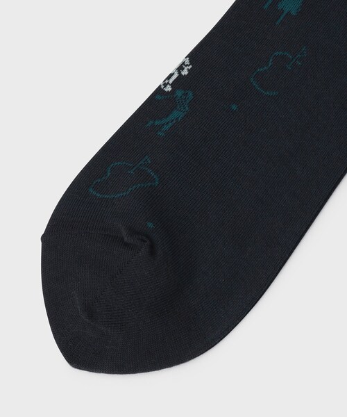 TAKEO KIKUCHI（タケオキクチ）の「【グレンクライド別注】コーデュラ（R）ドレスソックス（ソックス/靴下・メンズ・ブラック系4/ターコイズブルー系5・00）」の5枚目の写真