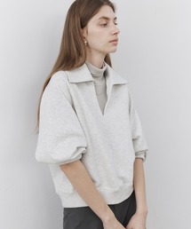 tageechita（タジチタ）の「【tageechita】ポロ襟スキッパー バルーンスリーブ スウェット（スウェット）」