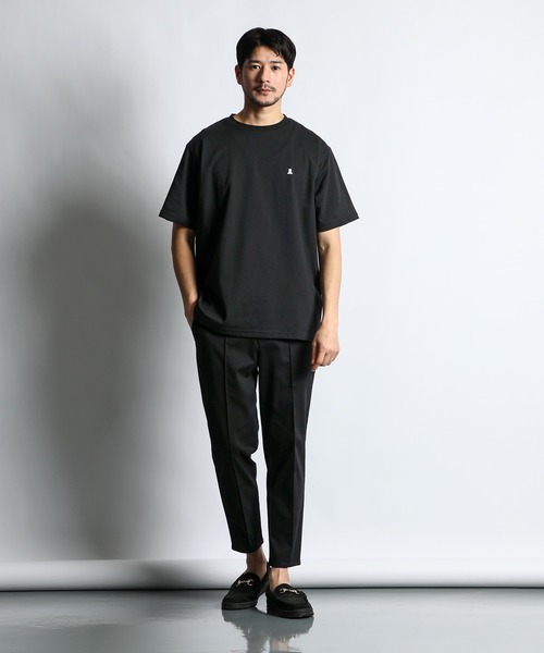 LANVIN en Bleu（ランバンオンブルー）の「超伸縮「ガムストレッチ」接触冷感 センタークリース ピンタック テーパードパンツ（スラックス・メンズ・ネイビー/ライトグレー/ライトベージュ/アイボリー/ブラック・46/48/50/52）」の9枚目の写真