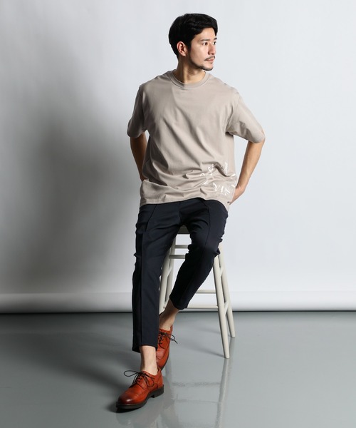 LANVIN en Bleu（ランバンオンブルー）の「超伸縮「ガムストレッチ」接触冷感 センタークリース ピンタック テーパードパンツ（スラックス・メンズ・ネイビー/ライトグレー/ライトベージュ/アイボリー/ブラック・46/48/50/52）」の15枚目の写真