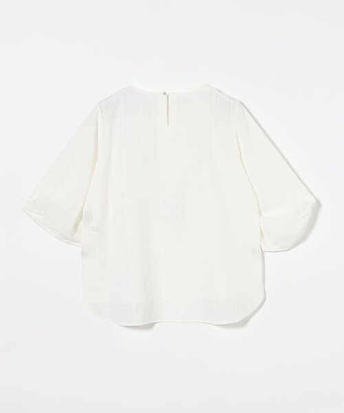 ブラウス シャツ ポコポコ シアー チェック デザイン タックスリーブ ブラウス レディース UNITED ARROWS green label relaxing｜ポコポコ シアー チェック