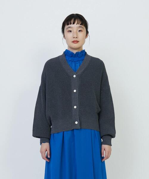 LOISIR（ロワズィール）の「エステル和紙片畦編みカーディガン（カーディガン/ボレロ・レディース・ベージュ/グレー/グリーン・FREE）」の8枚目の写真