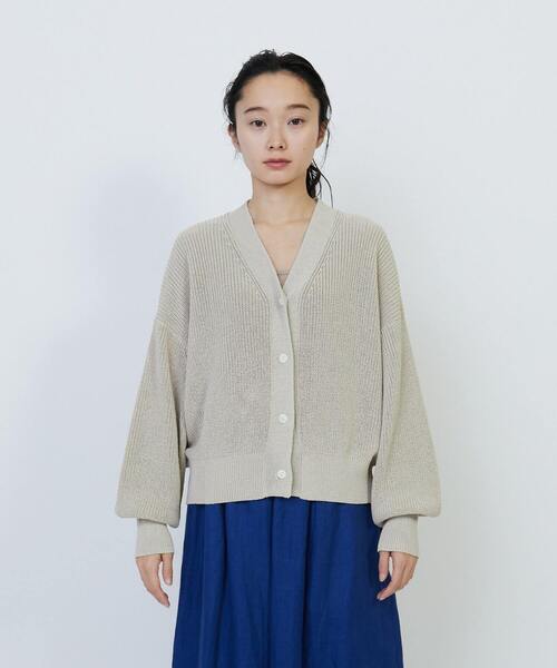 LOISIR（ロワズィール）の「エステル和紙片畦編みカーディガン（カーディガン/ボレロ・レディース・ベージュ/グレー/グリーン・FREE）」の15枚目の写真