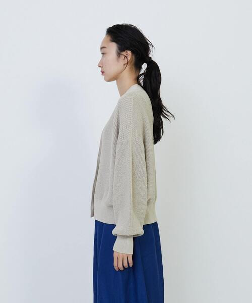 LOISIR（ロワズィール）の「エステル和紙片畦編みカーディガン（カーディガン/ボレロ・レディース・ベージュ/グレー/グリーン・FREE）」の16枚目の写真
