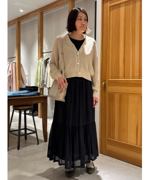 LOISIR（ロワズィール）の「エステル和紙片畦編みカーディガン（カーディガン/ボレロ・レディース・ベージュ/グレー/グリーン・FREE）」の4枚目の写真