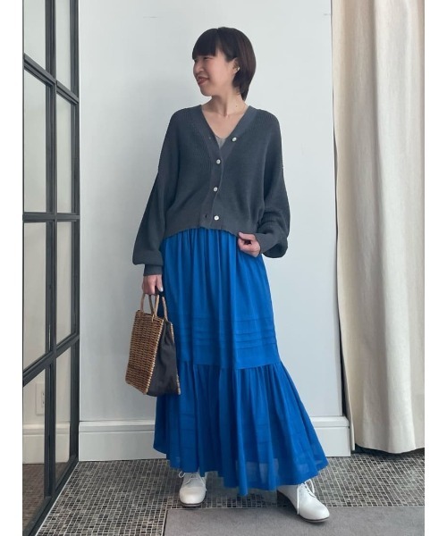 LOISIR（ロワズィール）の「エステル和紙片畦編みカーディガン（カーディガン/ボレロ・レディース・ベージュ/グレー/グリーン・FREE）」の5枚目の写真