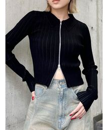 MURUA | ジップリブポロニット(ニット/セーター)