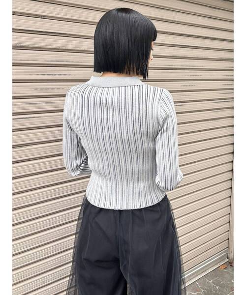 MURUA（ムルーア）の「ジップリブポロニット（ニット/セーター・レディース・ブラック/グレー/ライトグリーン・FREE）」の17枚目の写真