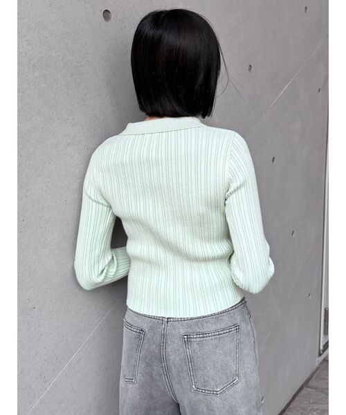 MURUA（ムルーア）の「ジップリブポロニット（ニット/セーター・レディース・ブラック/グレー/ライトグリーン・FREE）」の22枚目の写真