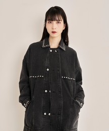 Nora Lily（ノラリリー）の「【Nora Lily】Studs Denim Switching Coverall Jacket（デニムジャケット）」