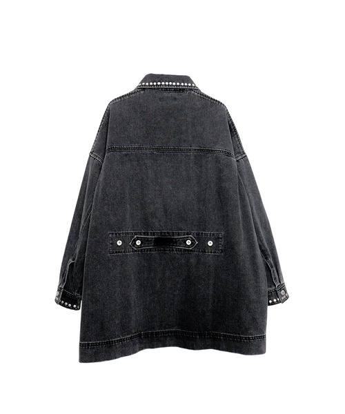 Nora Lily(ノラリリー)の「【Nora Lily】Studs Denim Switching Coverall Jacket(デニムジャケット・メンズ・インディゴブルー/ブラック/ブルー・FREE)」の10枚目の写真