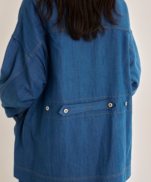 Nora Lily(ノラリリー)の「【Nora Lily】Studs Denim Switching Coverall Jacket(デニムジャケット・メンズ・インディゴブルー/ブラック/ブルー・FREE)」の17枚目の写真